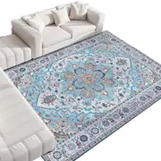 Catzon Vintage Washable Area Rug Stain Resistant Non Slip Carpet for Kitchen-1