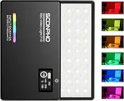 zolyet SOOPHO P10 Panel Lights Video Fill Light Full Color Camera Light CRI95+ 12 Light Modes Built-in Battery Power Alumium Shell Suitable for Studio Photographer Video Vloger Live p10-1 Black