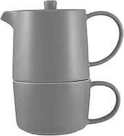Maxwell & Williams Cafe Life Tea for One with Infuser 450ML Grey Gift Boxed