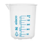 Premium 50mL Beaker - Polypropylene Plastic, 5mL Graduations - Eisco Labs