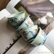 1Pc Chinese Tradition Handmade Tea Cup Hand Painted Peach Pattern Tea Bowl