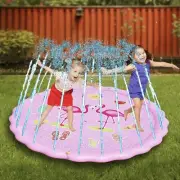 Water Sprinkler Pool Mat Kid’s 3-in-1 Sprinkler Splash Play Wading Pink Flamingo