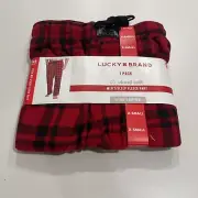 Lucky Brand Men’s Red Plaid Sleep Fleece Pants XS