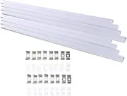 Anneome 8 Sets Lamp Housing Light Trough LED Channel LED Strip Diffuser LED Aluminum Channel LED Diffuser Channel LED Strip Channel LED Strip Light Diffuser LED Cover Aluminum Alloy Silver