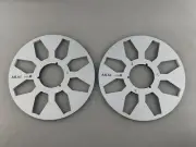 2X Pro 10.5" Silver AKAI 1/4" Aluminium Empty Tape Reels For R2R Tape Recorders