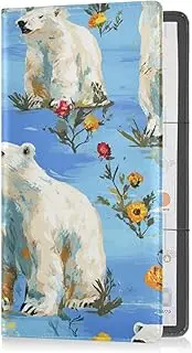 [Caihoyu] Premium Leather Registration and Insurance Card Holder Men Women Wallet Accessories Case for ID, Driver's License, Key Contact Information Cards Beauty Polar Bear