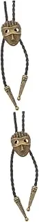 [LIFKOME] 2pcs Bolo Tie Men Necklace Chain Mens Silver Necklace Mens Necklace Vintage Necklace Ties for Men Silver Choker Men Tie Men Accessories Pu Leather Rope Man Supplies Adjustable