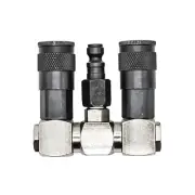 Interstate Pneumatics FS244-KA4 - Double Swivel Manifold with Two 1/4" Steel ...