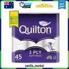 Toilet Paper 45 Rolls Quilton 3 Ply White Soft Tissue Bulk | FAST SHIPPING | NEW