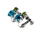 Earrings By Mariana Woman Beautiful Blue Zircon and Olivine Swarovski Crystals