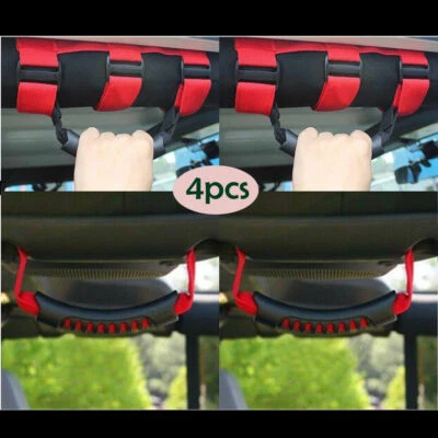 4ps Front&Rear Roll Grab Handles 4x4WD Off Road fit Jeep Wrangler CJ YJ TJ JK JL (for: Jeep)