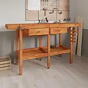 Generic Workbench with Drawers and Vices 162x62x83 cm Solid Wood Acacia,Hardware,Hardware Accessories,Tool Storage & Organisation,Work Benches