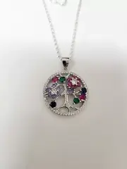 925 Sterling Silver Tree Of Life Necklace 18"