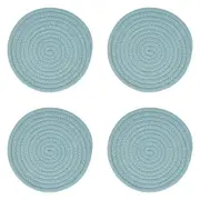 4x Annabel Trends Rope Trivet Table Mat Protector Pad Round 18.5cm Small Sage