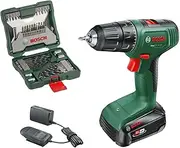 [Bosch] 18V Cordless Drill Driver 2 Speed, 20 Torque Settings, 13 Chuck, 40Nm, With 2.0Ah Battery , Charger, Case and 43 Piece Accessory Set
