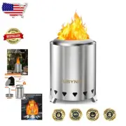 Portable Tabletop Fire Pit 9.7x7.1in - Smokeless Triple-Fuel Convenience