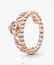 Pandora Ladies Princess Tiara Crown Ring Size 56 (Size 7.5)180880CZ-56
