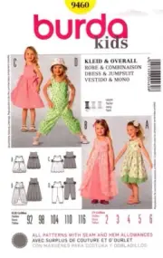Burda Sewing Pattern 9460 Childs Dress & Jumpsuit EUR 92-116 US 2-6 NEW