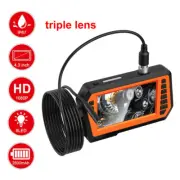 4.3" 1080P HD Industrial Endoscope Borescope Inspection Triple Lens Camera IP67