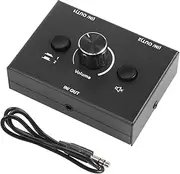Tagtight 3.5mm Audio Switcher, 2 Input 1 Output/1 Input 2 Output Audio Splitter Switcher, Audio Switcher Box, One-Key Mute Button