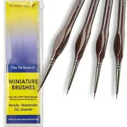 Micro Paint Brush Detail Set - Ultra Fine Tip Thin Paintbrush 4pc Round Size ...