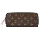 Louis Vuitton LV M61298 Clemence 經典老花拉鍊長夾.粉