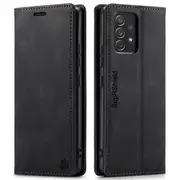 SupRShield For Samsung Galaxy A33 5G Case RFID Blocking Retro Flip Premium Leather Card Holder Wallet Cover - Black