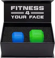 Jawzrsize Jaw Exerciser for Men - Pop N Go Beginner Bundle Blue and Intermediate Green Jaw Trainer, Jaw Clenching Relief, Double Chin Reducer, Jawline Shaper and Neck Exerciser