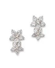 Bloomingdale's Fine Collection Diamond Double Flower Stud Earrings in 14K White Gold, 0.50 ct. t. w.