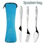 Zipper Tableware Bag Stainless Steel Camping Tableware Home/Camping