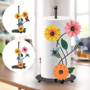 Sunflower Paper Towel Holder Iron Art Sunflower Kitchen Roll Stand LiQlH⊕