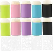 STOBOK Finger Sponge Dauber Ink Tool 15pcs Painting Ruler Templates for Boys and Girls Adults