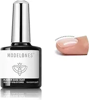 Modelones Rubber Gel Base Coat for Nails, Clear Rubber Base Gel Polish for Nail Strengthen/Apex Building/Enhance/Reinforced Long Lasting Protect Soak Off U V LED Builder Gel For Thin Weak Nails
