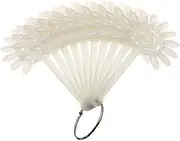 AUTSUPPL Nail Art Display Board Acrylic Fan Shape 120 Tips Practice Nail Hand for Home Use
