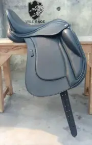 WILD RACE Leather Dressage Double Flap Changeable Gullets Saddle
