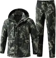 [ZSCAL] Winter Windproof Waterproof Breathable Ski Suits, Men Camouflage Ski Suits Jacket Snow Trousers Set, Insulated Snowboard Snowsuits, for Lovers of Outdoor Casual Ski Suit (Color : D, Size : XX-Large