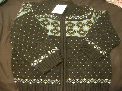 Brand New Dark Brown, Tan, Light Blue Janie & Jack Argyle Lined Sweater Size 2T