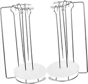 GANAZONO 2Sets Stainless Steel BBQ Hanging Rack Durable Grill Food Rack for Outdoor Cooking Portable Easy to Use for Skewers Barbecue Parties and Family Gatherings