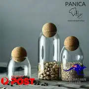 STORAGE CONTAINER Glass Jars Set of 3Pcs - Kitchen Canisters Jar Dry Food Stora