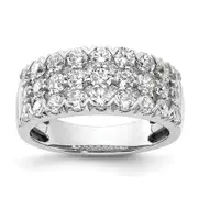 2.00ct. CZ Solid Real 14K White Complete Pave Wedding Wedding Band Ring