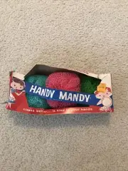 Vtg Handy Mandy Plastic Pot Cleaners - set of 3, NEW old stock