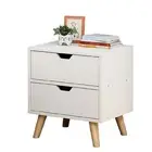 Randy & Travis Machinery Bedside Tables Drawers Side Table Nightstand White Stor