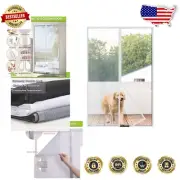 Tear-Resistant Magnetic Screen Door 74"x82" - Easy Adhesive Install, White Mesh