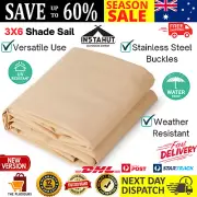 Instahut 3x6M Heavy Duty Shade Sail Canopy UV Sun Waterproof Rectangle Sand AU