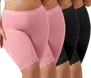 [Zimi Collection] Zimi 4Pack L-4XL Plus Size High Waisted Women's Slip Shorts for Under Dresses Boyshorts Panties Shorts Boxer Briefs