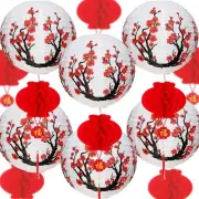 16 Pcs Chinese New Year Lanterns Decoration Cherry Blossom Paper Japan