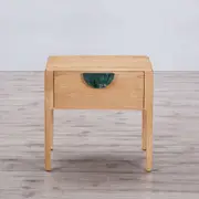 Craft Hardwood & Marble Side Table - Natural - Customisable Marble Handle