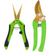 Pruning Shears & Gardening Scissors Set - 7" Titanium Coated Sharp Garden Cli...