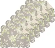 Julia Reversible Machine Washable Quilted Vintage Design Placemat Set of 6 Fl...