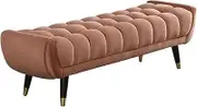 Bed End Bench Bedroom Bedside Stool Checkroom Sofa Bench Simple Shoe Changing Stool European Light Luxury Decorative Bench Bedroom Bench(Orange,180 * 45 * 45CM)